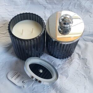 Santal Soywax Scented Candles 10 oz, Black Jar With Disco Ball. NWT